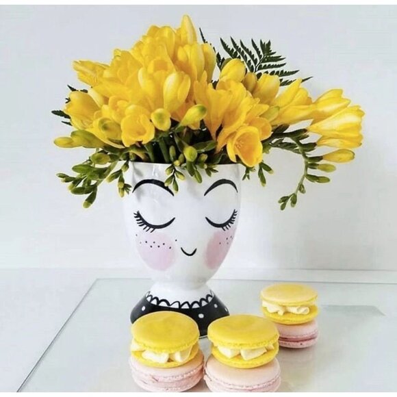 Decorative Ceramic Face Planter Vase - Picture 4 of 16